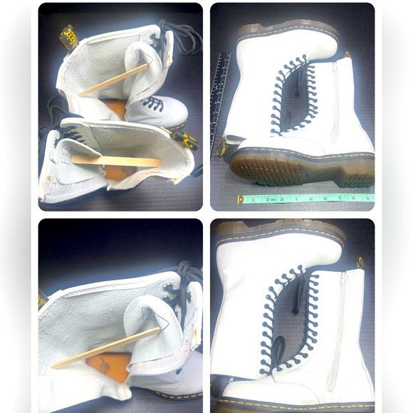 NWOB VTG Dr Martens 14 hole Tall White Boots UK 3=US 5-6 Lace up/Zip PRICE FIRM - Picture 16 of 16